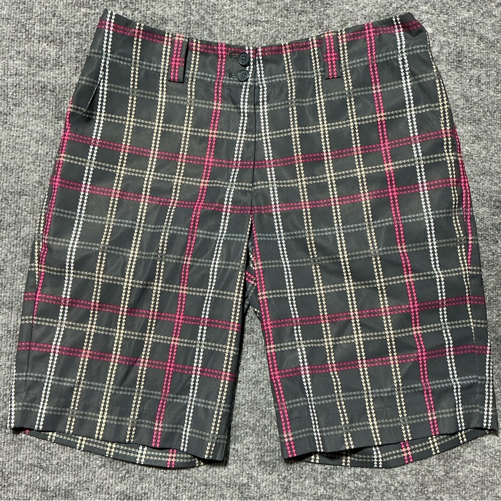 Nike Golf Fit Dry Pink & Gray Plaid Shorts Size 6